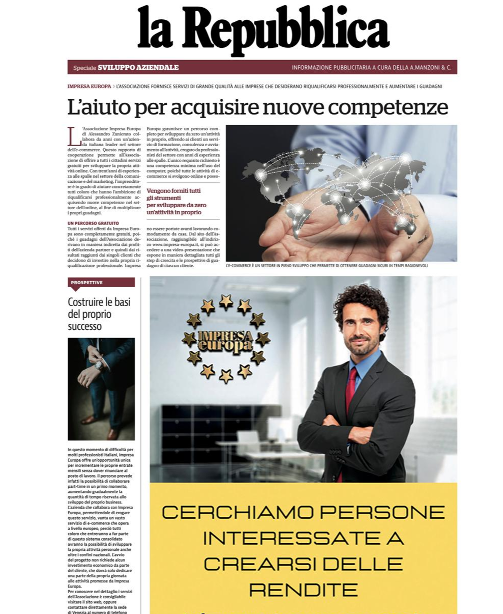 Cosa dice di noi "la Repubblica"